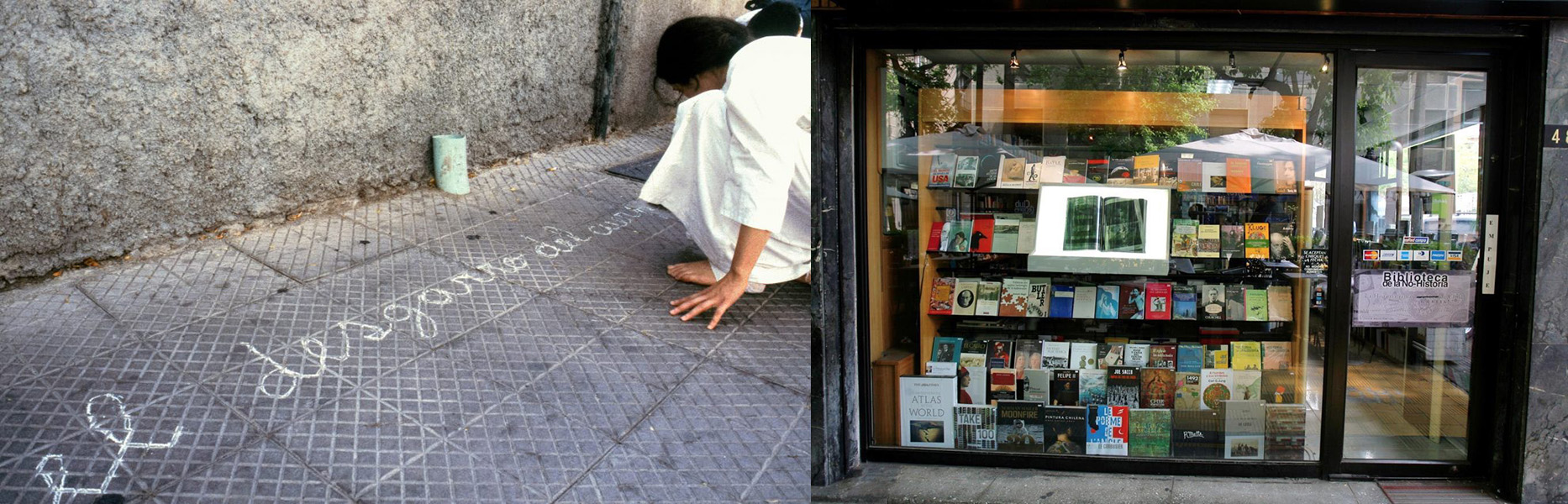 El cuerpo de la memoria, de Janet Toro (1999), y Biblioteca de la no-historia, de Voluspa Jarpa (2010). Fotos cortesía de las artistas.