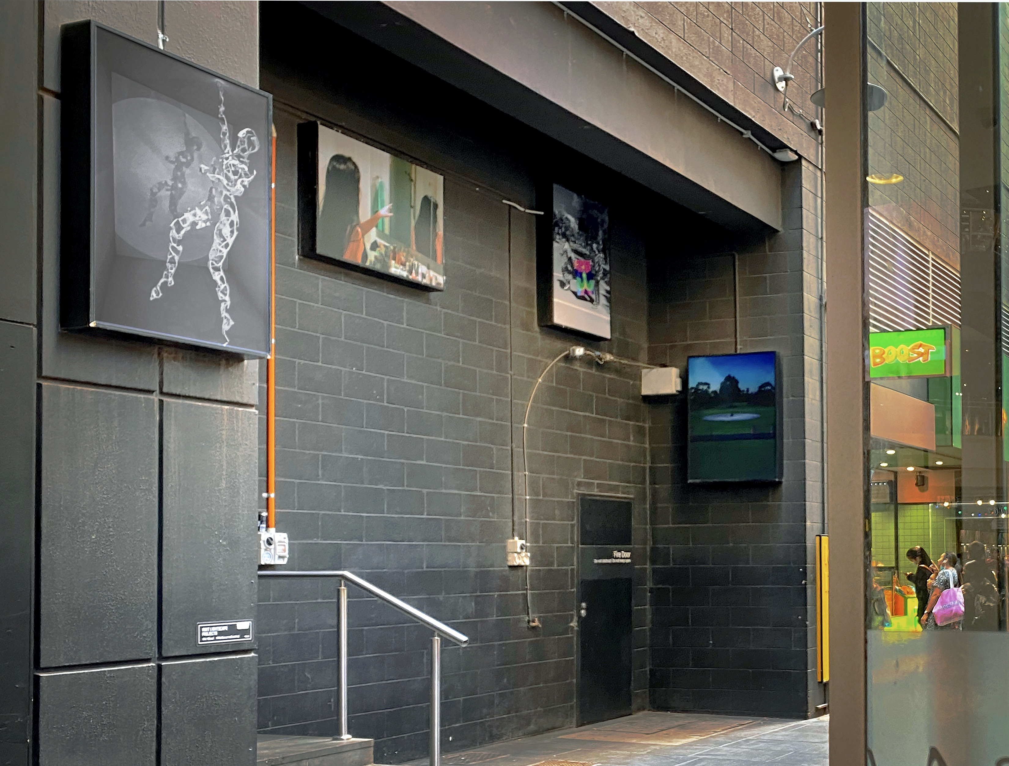 Artworks displayed on Melbourne Central Lightboxes (2020), Curatorial Collective.