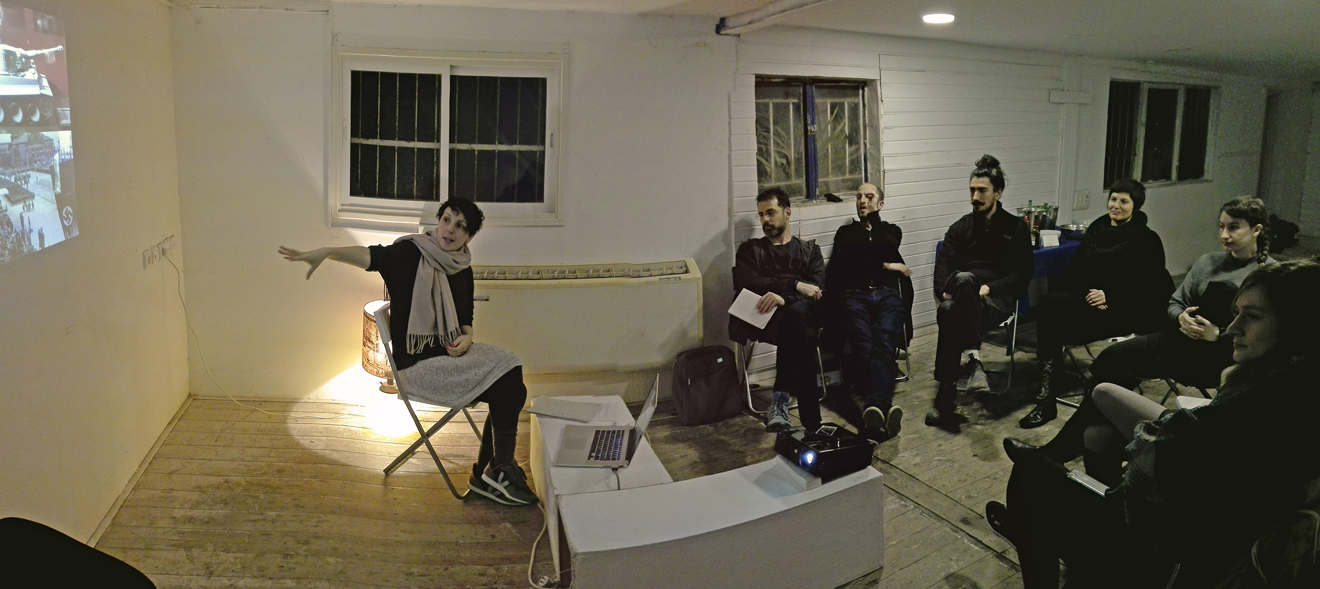 Impressions from salon sessions. Top to bottom: presentation by Maya Offir Magnat and Nitzan Chelouche