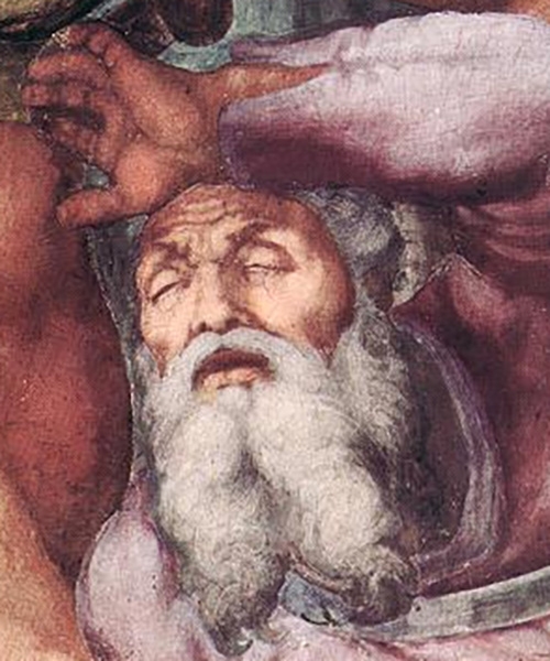 The Conversion of Saul (detail), by Michelangelo. 1542-45. 