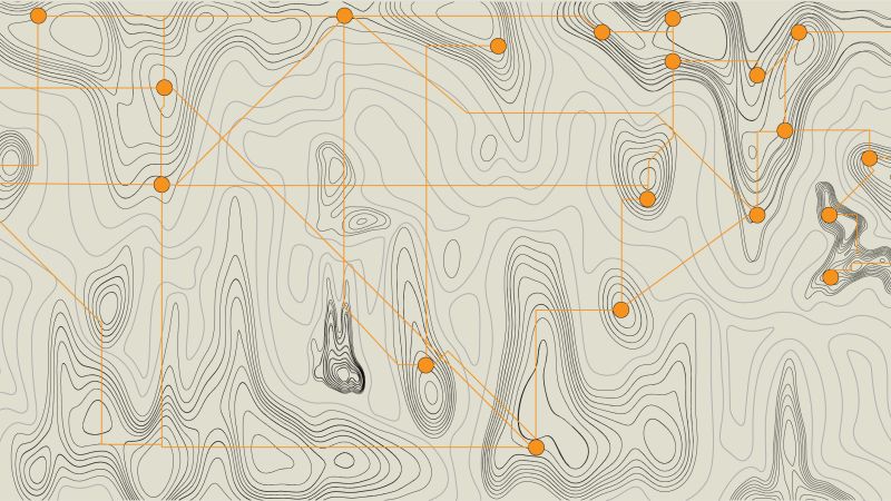 A picture of fictional "islands" interconnected with lines.